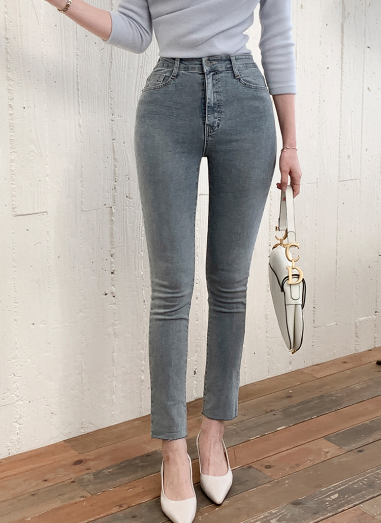 切りっぱなしスキニーデニムパンツ | レディースファッション通販 - DHOLIC