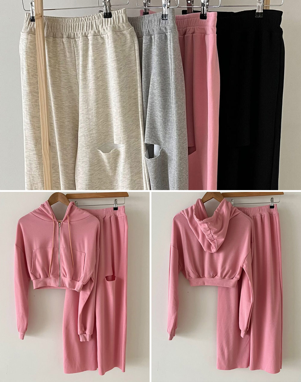 バックスリットノースリーブ&ストレートスラックスSET・全5色