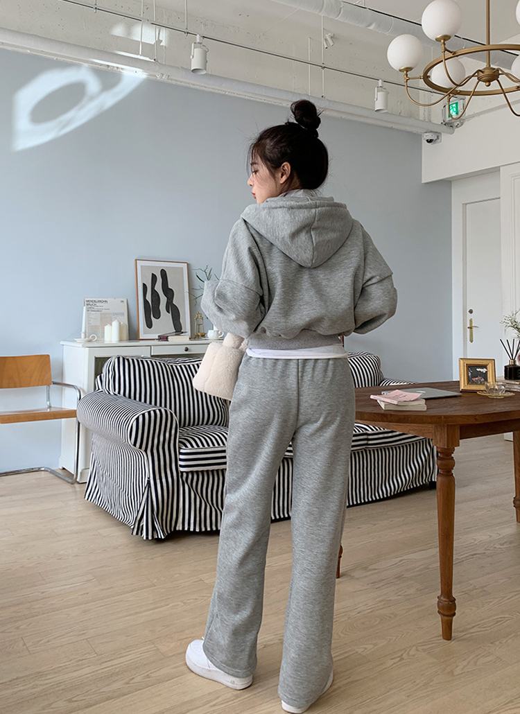 裏起毛ジップパーカー&スウェットパンツSET | レディースファッション