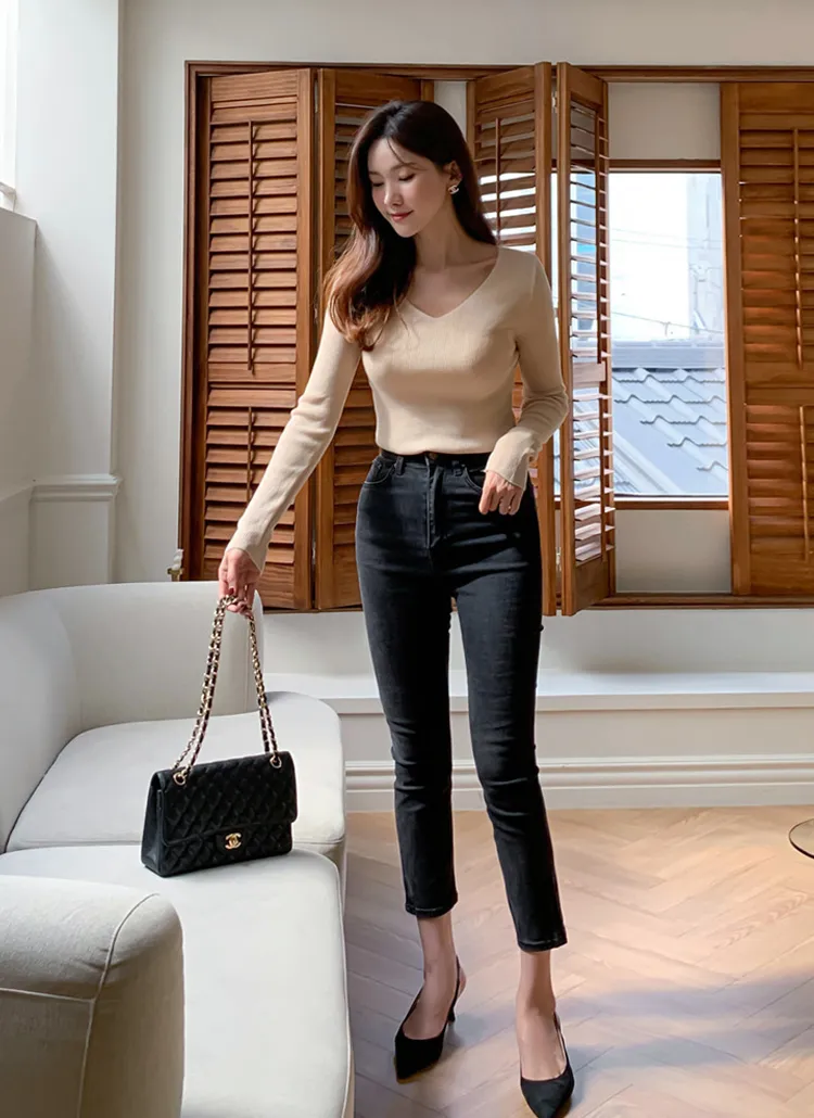 ブラックスキニーデニムパンツ | レディースファッション通販 - DHOLIC 