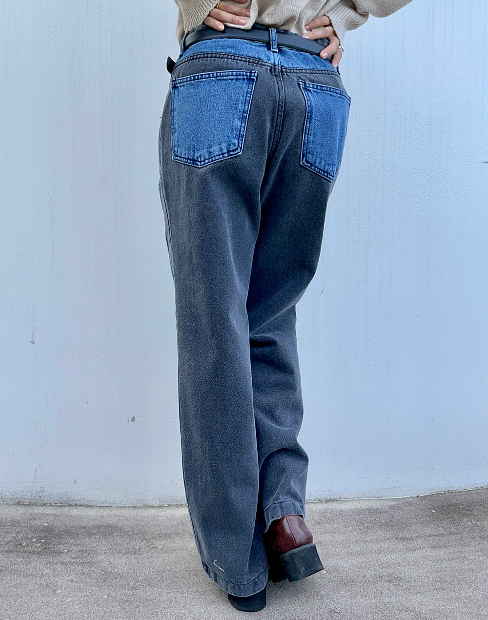 バイカラーデニムパンツ・p284403