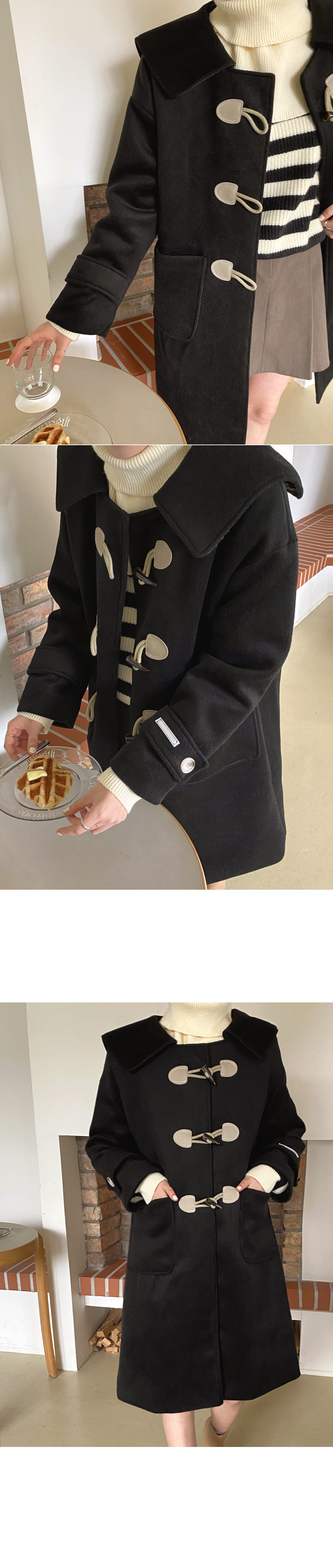 キルト裏地ウール混ダッフルコート | レディースファッション
