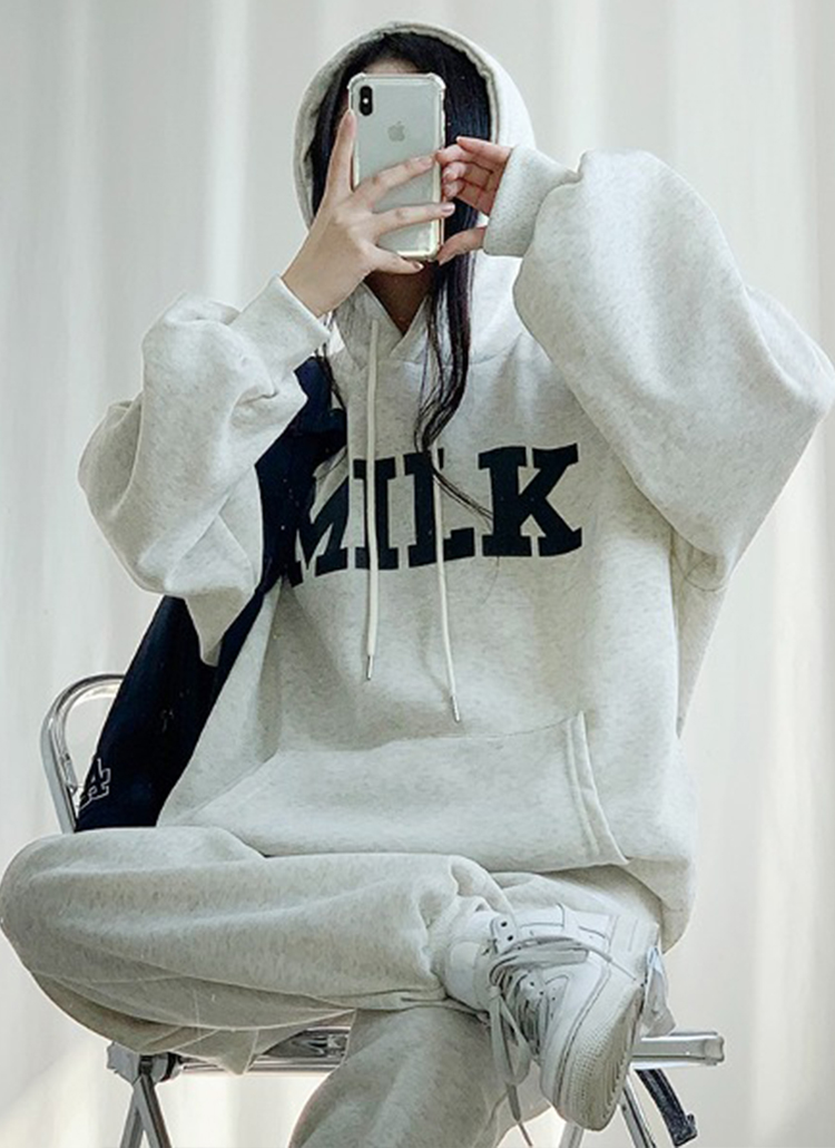 最新情報 裏起毛MILKパーカー上下SET | レディースファッション通販 - DHOLIC トップス