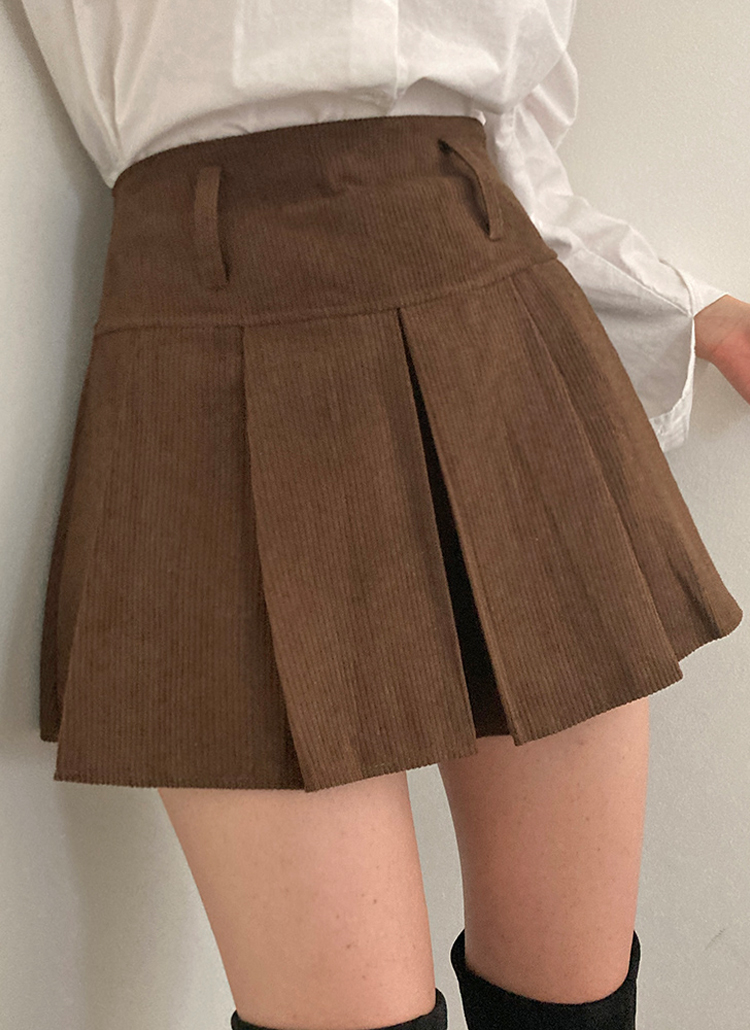 パンツ裏地コーデュロイプリーツスカート | レディースファッション