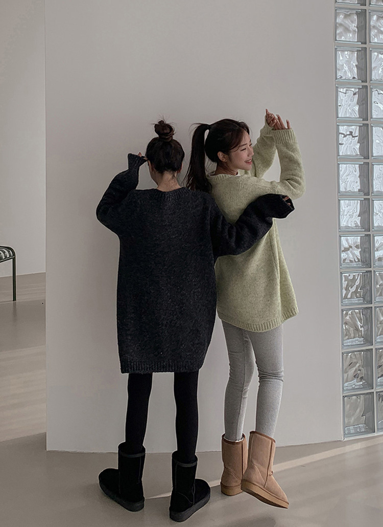 Vネックロング丈ニット | レディースファッション通販 - DHOLIC