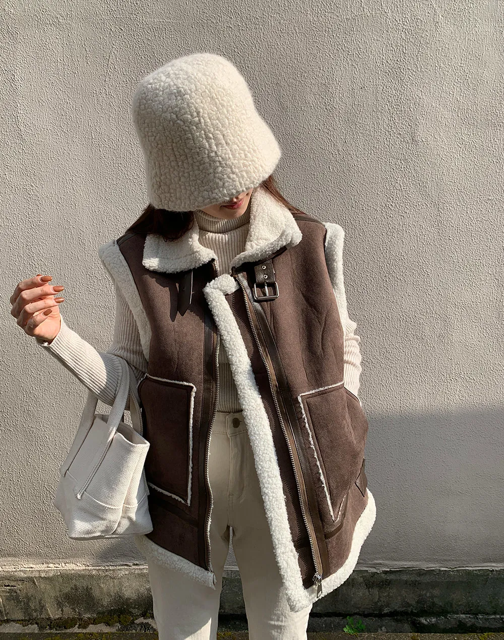 フェイクムートンベスト | レディースファッション通販 - DHOLIC 