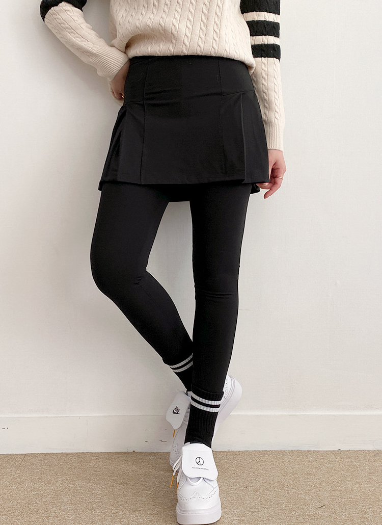 新品　ニューバランスゴルフ　レディース　裏起毛　インナー付きスカート　黒ブラック New Balance Golf（ニューバランスゴルフ） スカート 黒 ウエストゴム