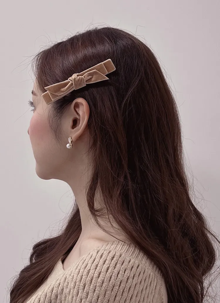 ベロアリボンヘアクリップ2SET | thenoble | 詳細画像1