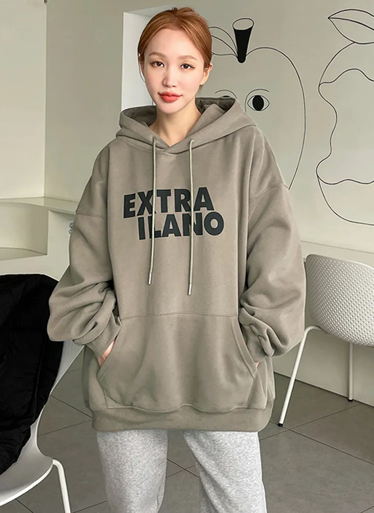 裏起毛レタリングオーバーサイズパーカー | レディースファッション  