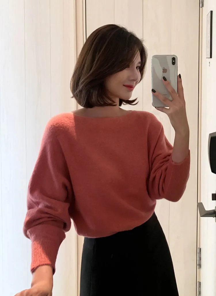 ボートネックドルマンスリーブニット | baddiary | 詳細画像1