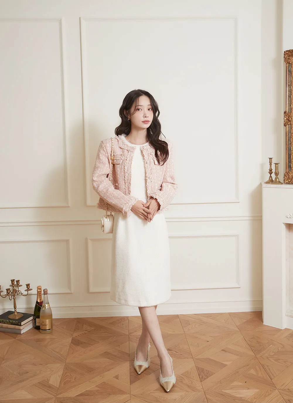 フェイクパールツイードジャケット | レディースファッション通販 - DHOLIC 