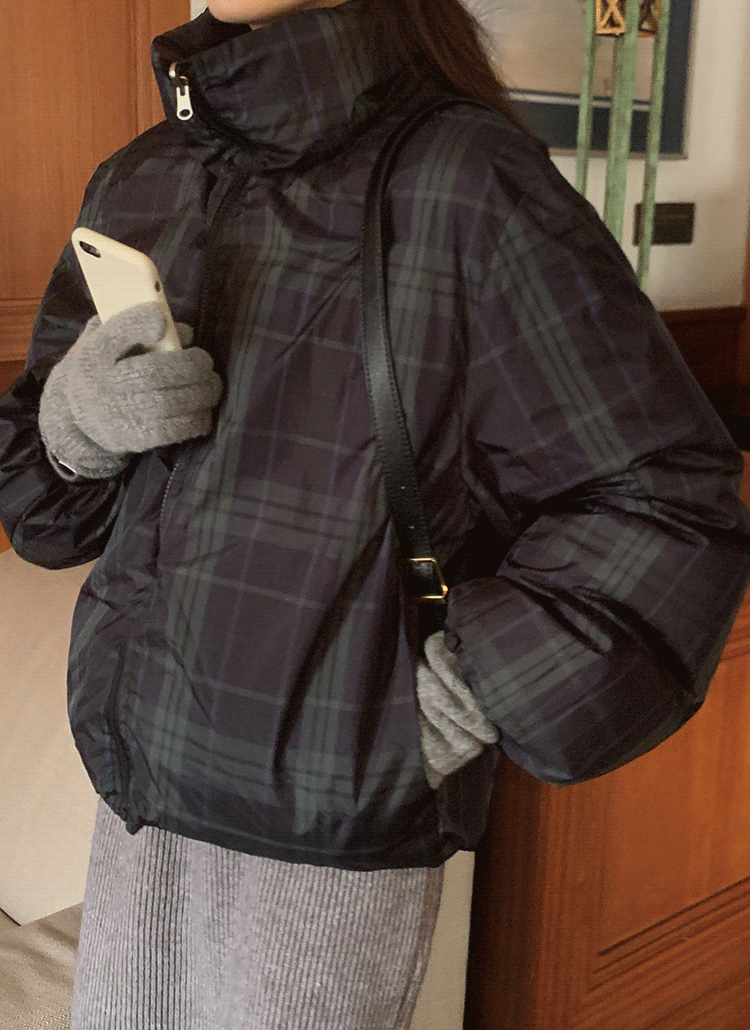 ターターンチェックリバーシブルダウンジャケット | レディース