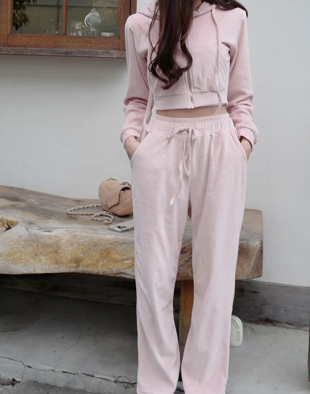 ベロア調スウェットセットアップ | レディースファッション通販 - DHOLIC 