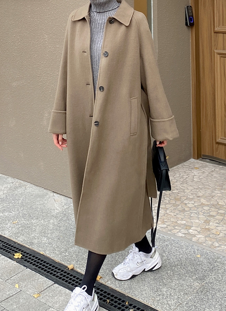 ストラップ付バックヨークロングコート | レディースファッション通販 