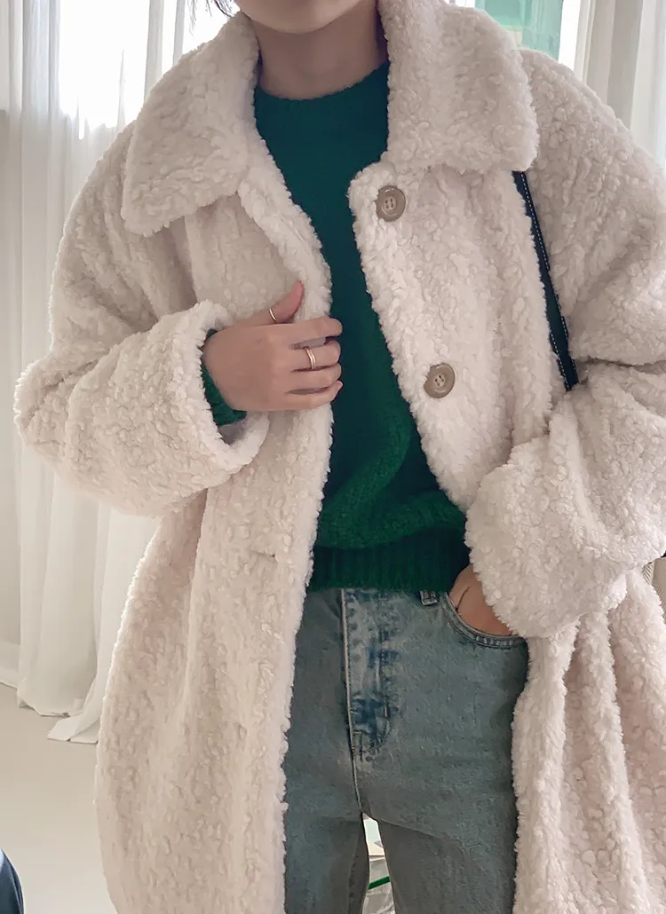 カラーネックボアコート | レディースファッション通販 - DHOLIC 