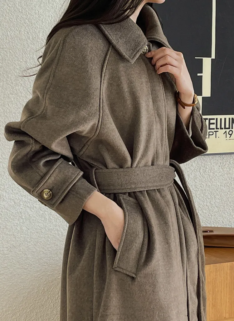 ストラップ付ラグランスリーブコート | レディースファッション通販  