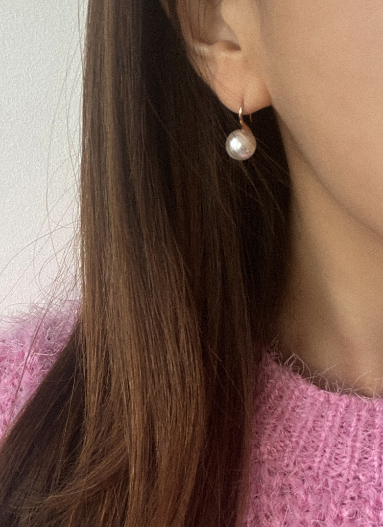 エコパールフックピアス(pink gold)・p464794