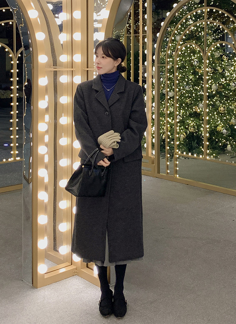 高質 cherrykoko ロゼロングハンドメイドコート オートミール free