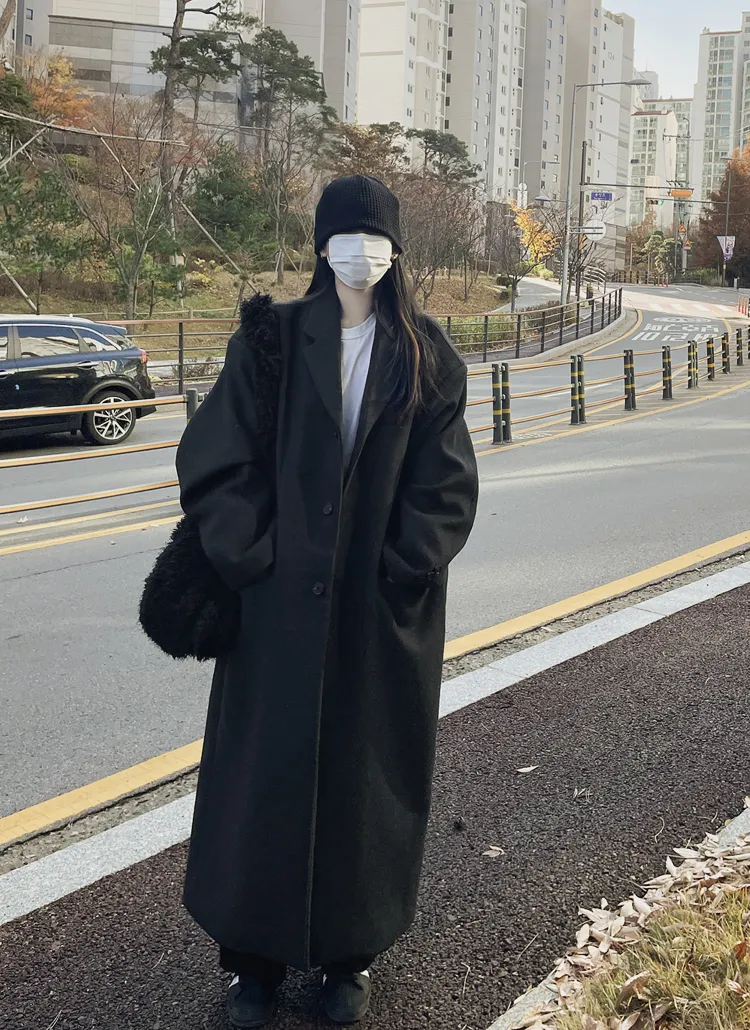 オーバーサイズ ダブルボタン ラグランスリーブ フラップポケット付き  