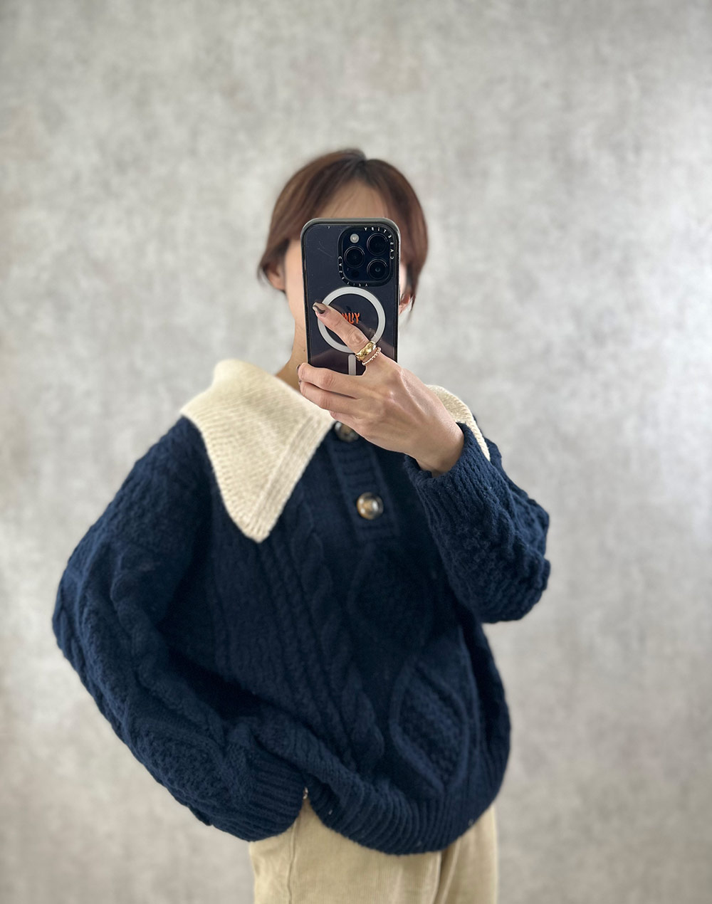 楽天市場】パンケーキニットくしゅネック指穴ロングプルパーカー