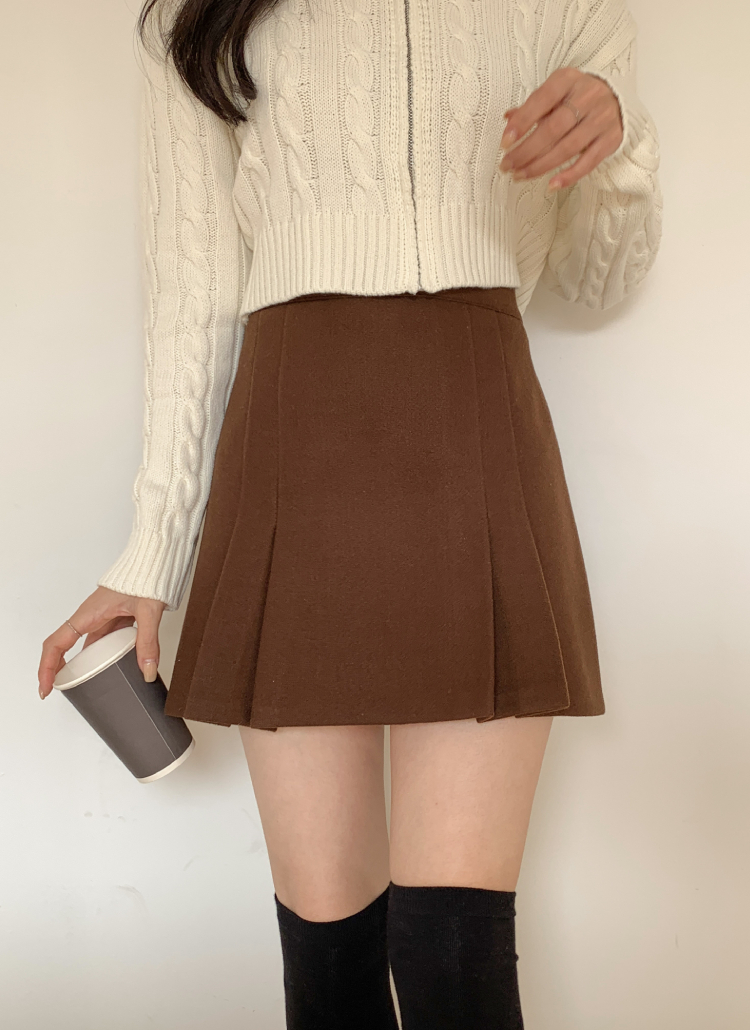 ウール混ボックスプリーツスカート | レディースファッション通販 - DHOLIC