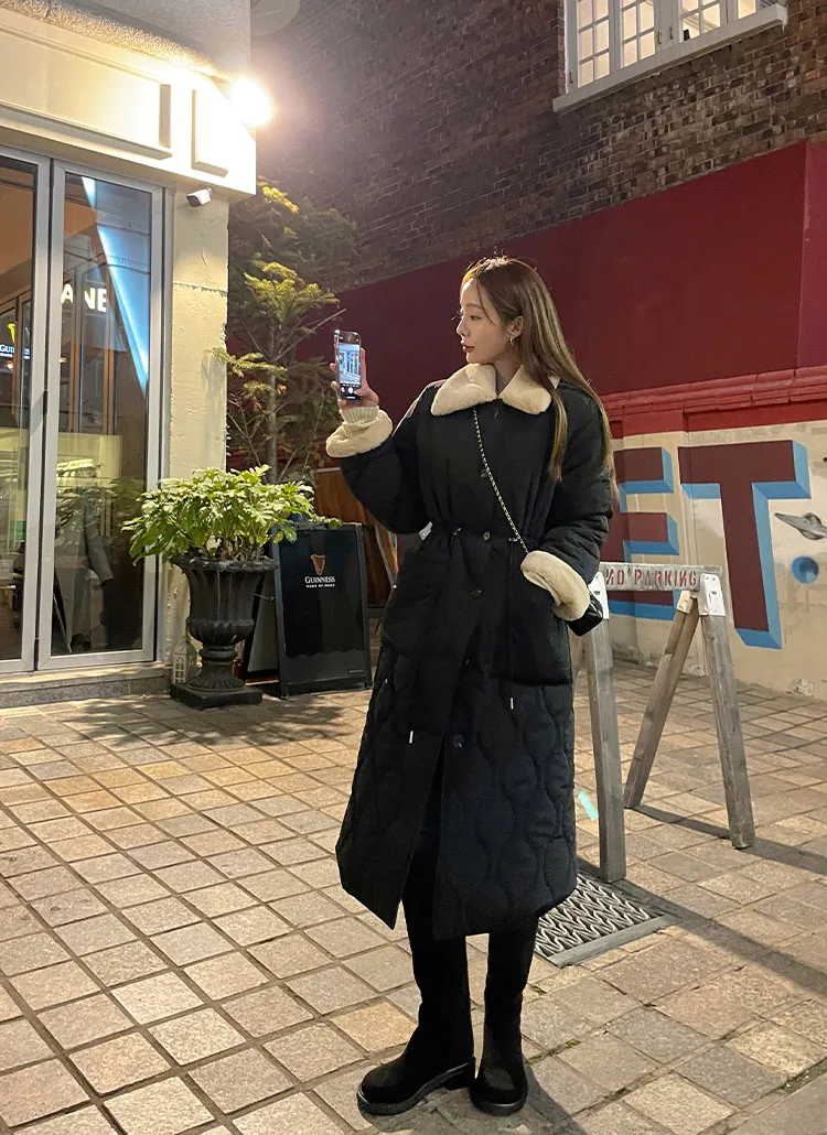 ファー裏地ウェーブキルティングコート | レディースファッション通販  