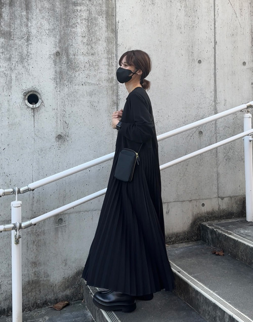 【美品】PLANTS PLEASE 黒 プリーツワンピース プリーツスカートワンピース | レディースファッション通販 - DHOLIC