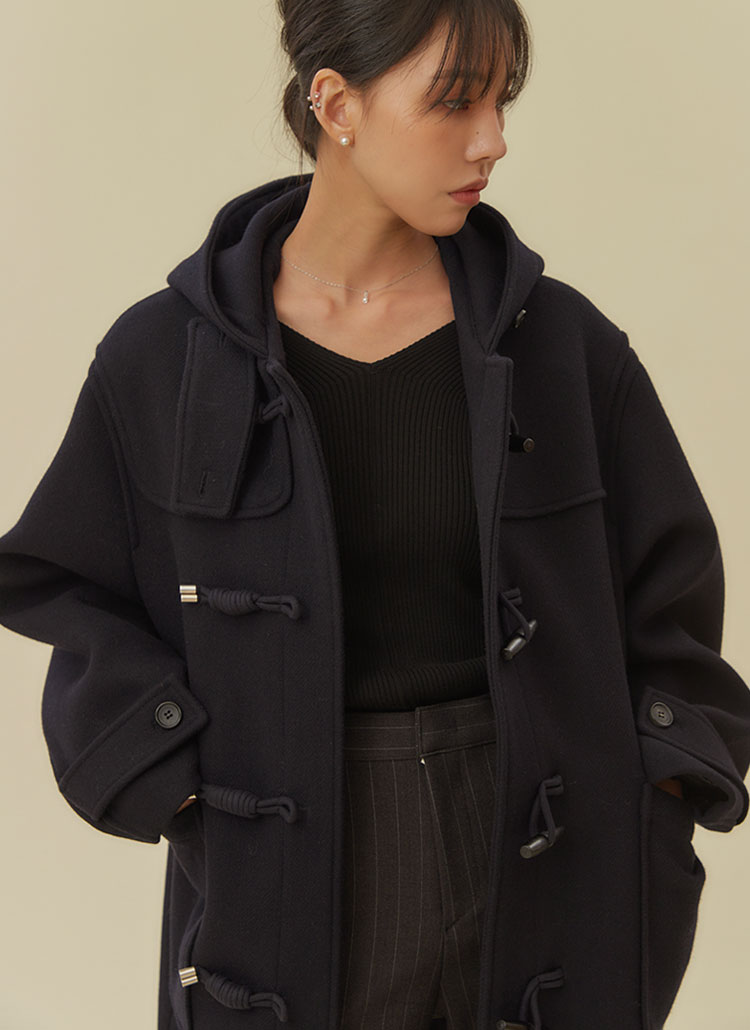 ビッグポケットダッフルコート Navy レディースファッション通販 Dholic