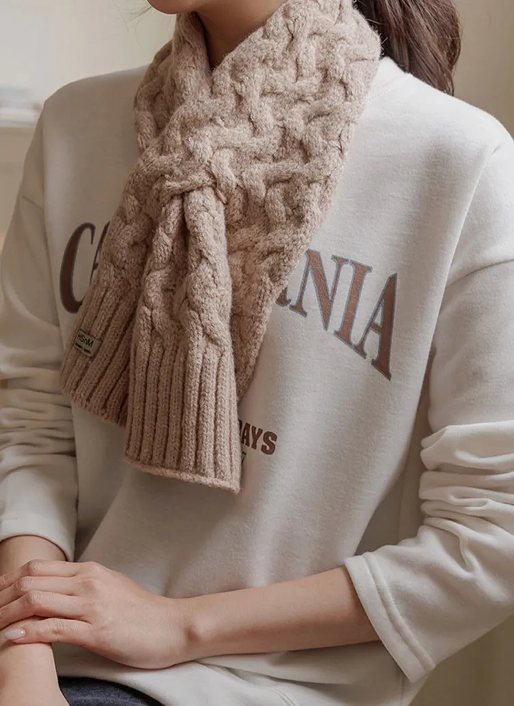 ケーブルニットクロスマフラー | レディースファッション通販 - DHOLIC 