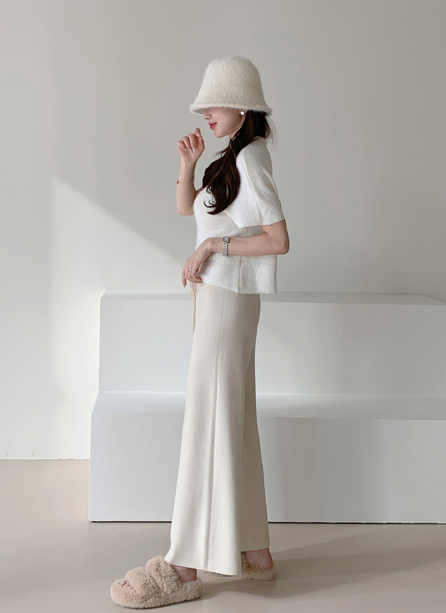 ハイウエストニットワイドパンツ | レディースファッション通販 - DHOLIC