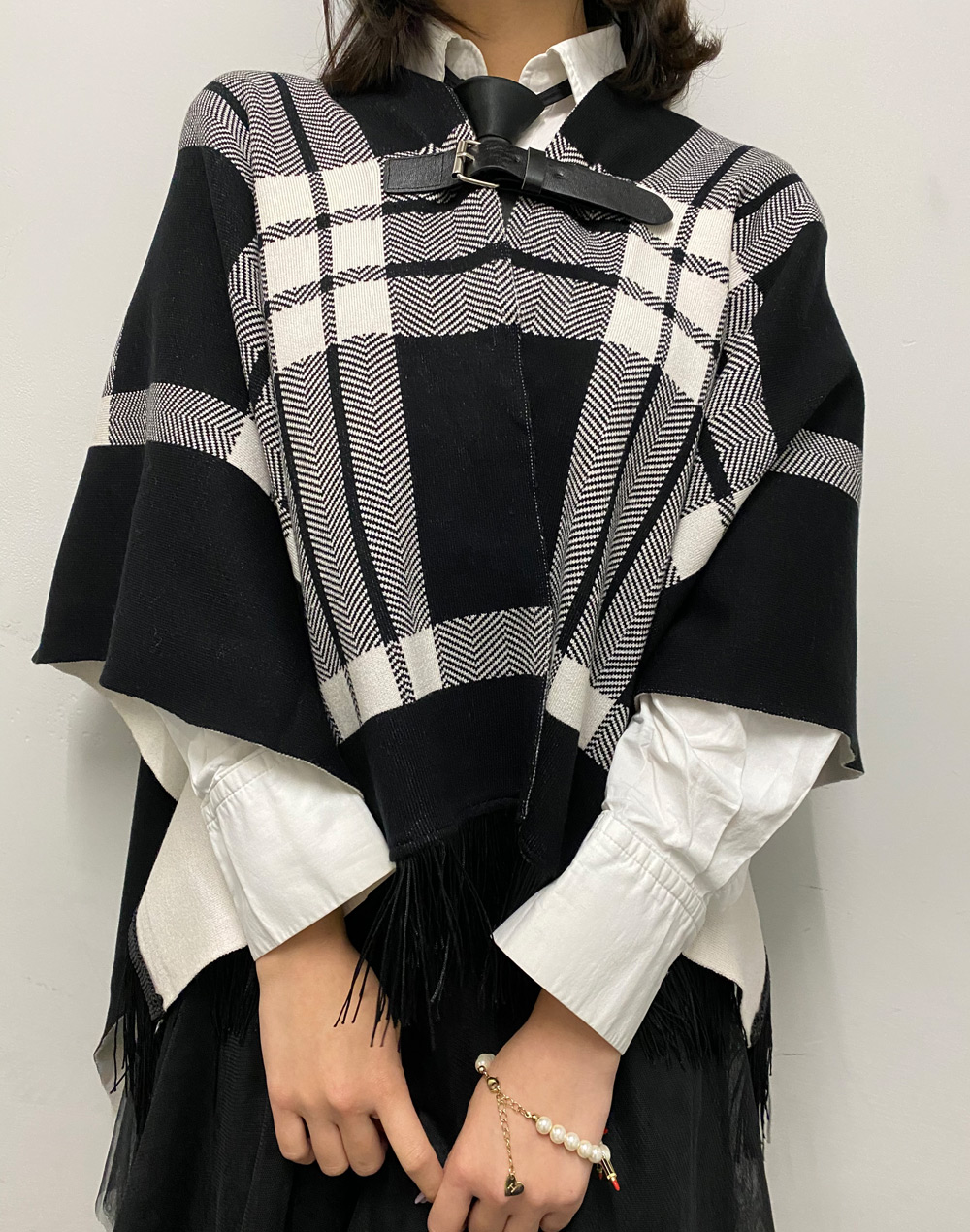 チェック柄ポンチョコート | レディースファッション通販 - DHOLIC