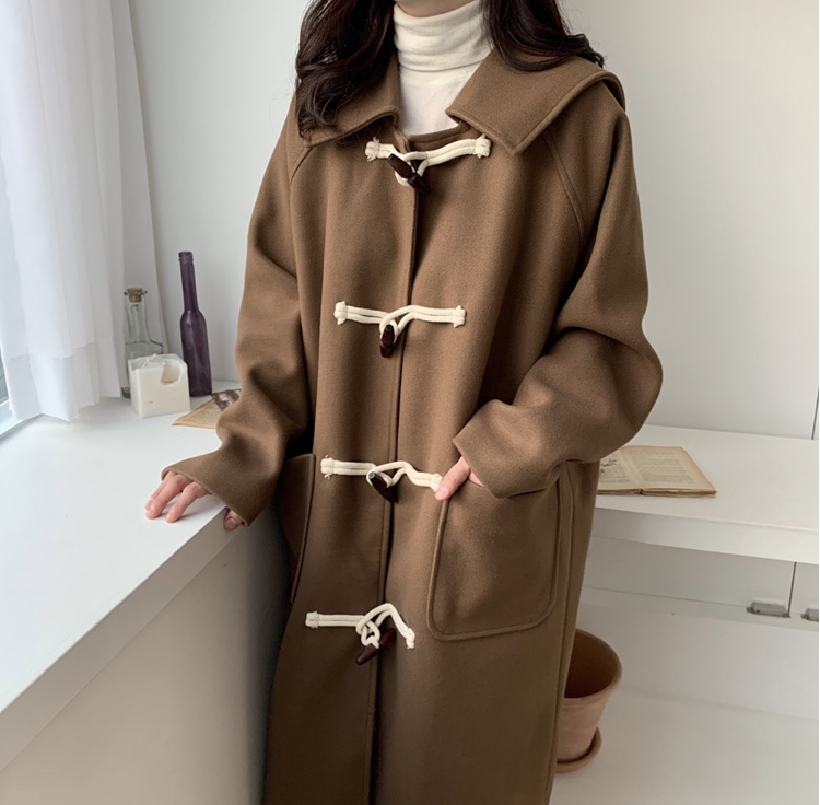 OLLEBOREBLA アルベロベロ フーディーウールコート ダッフル OLLEBOREBLAピンク ウールぶたさんワッペン ダッフルコート