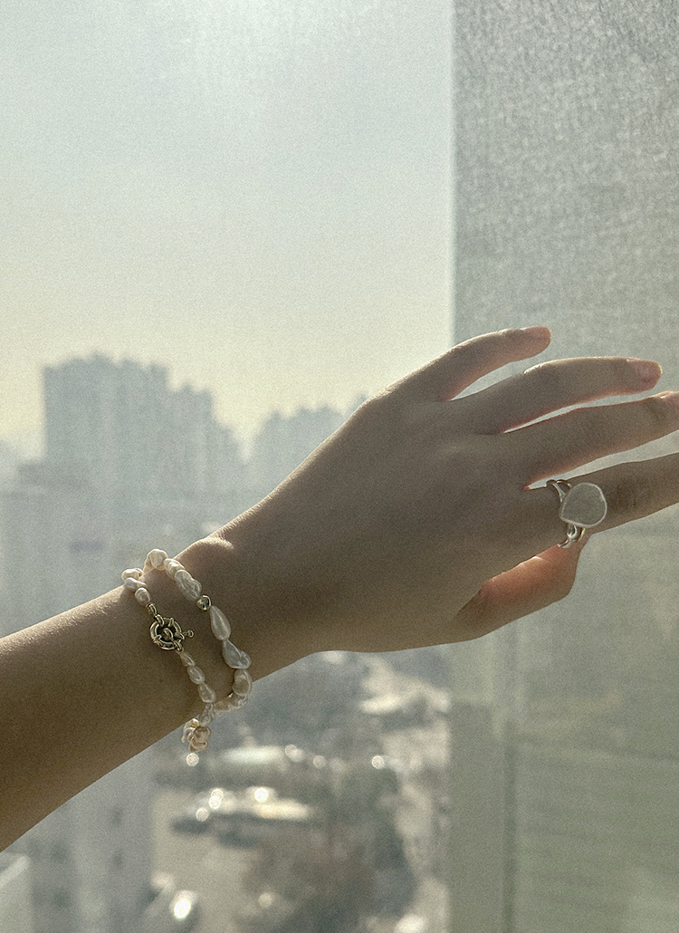 ミックスフェイクパールブレスレット(Yellow Gold) | レディース