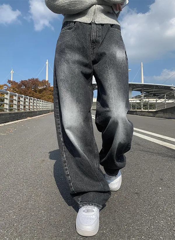 ワイドロングウォッシュドデニムパンツ | レディースファッション通販 