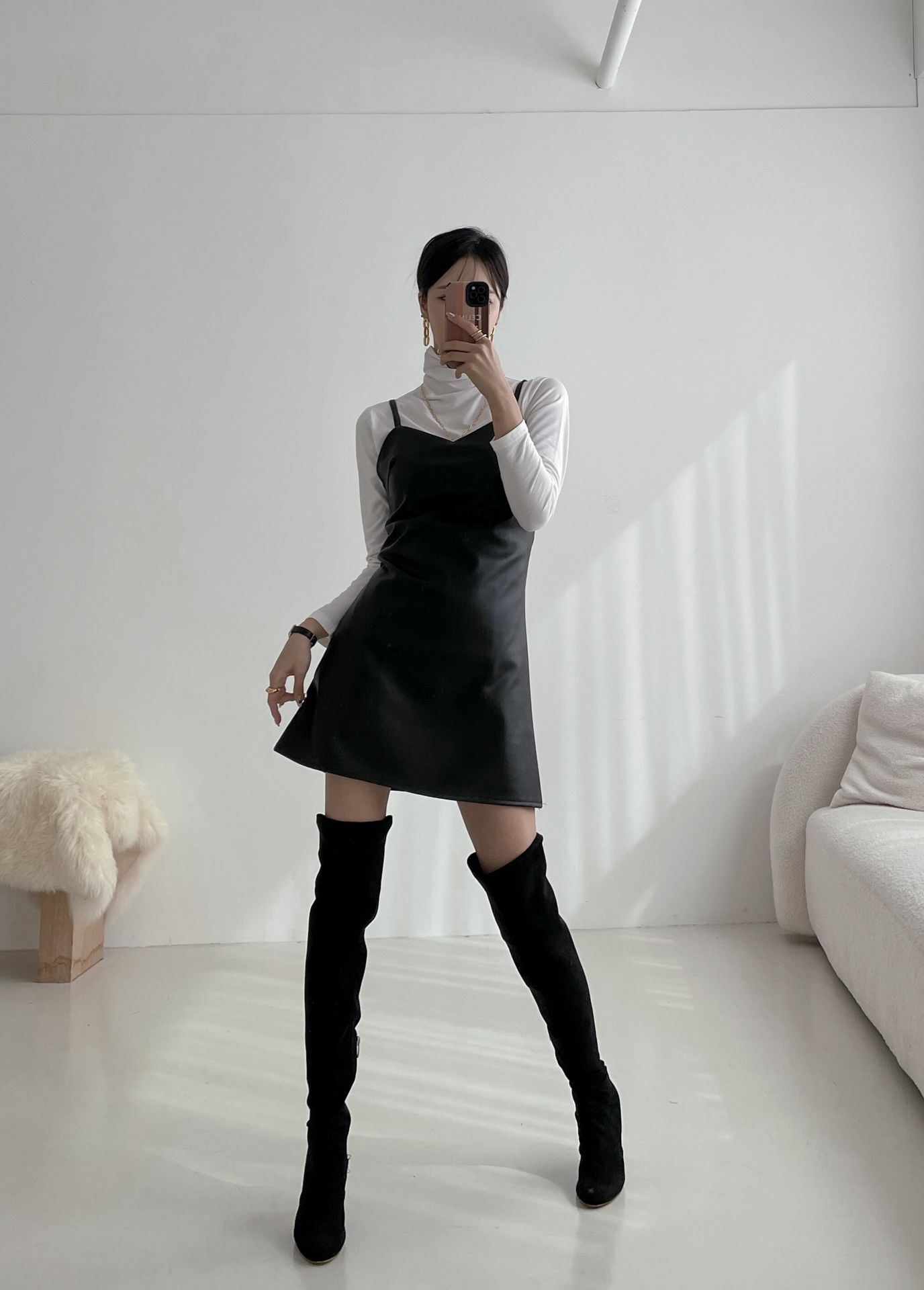 レザー調ビスチェワンピース | レディースファッション通販 - DHOLIC