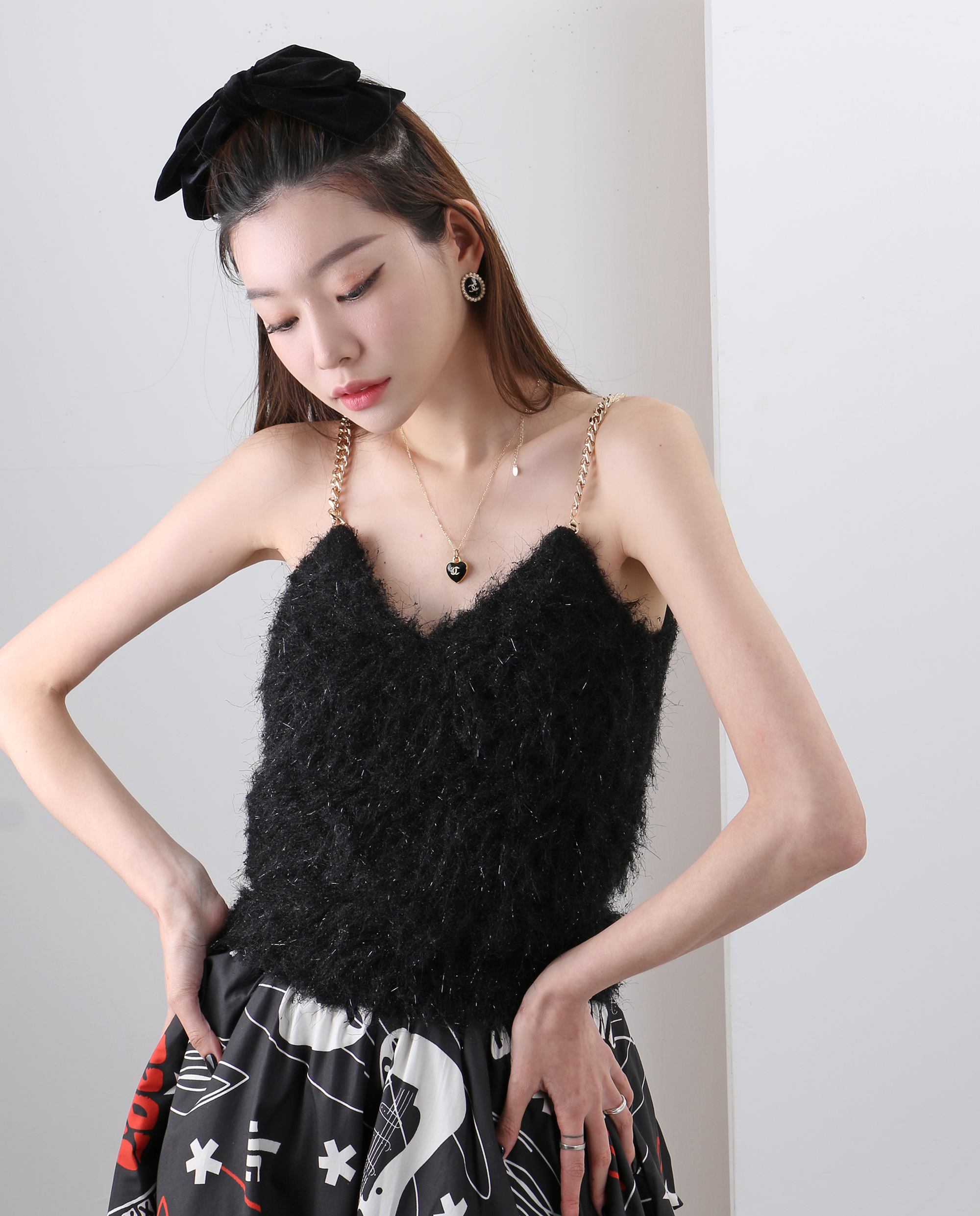Dimmoire キャミオフショルT black DimMoire【ディムモアール】キャミオフショルT/Black
