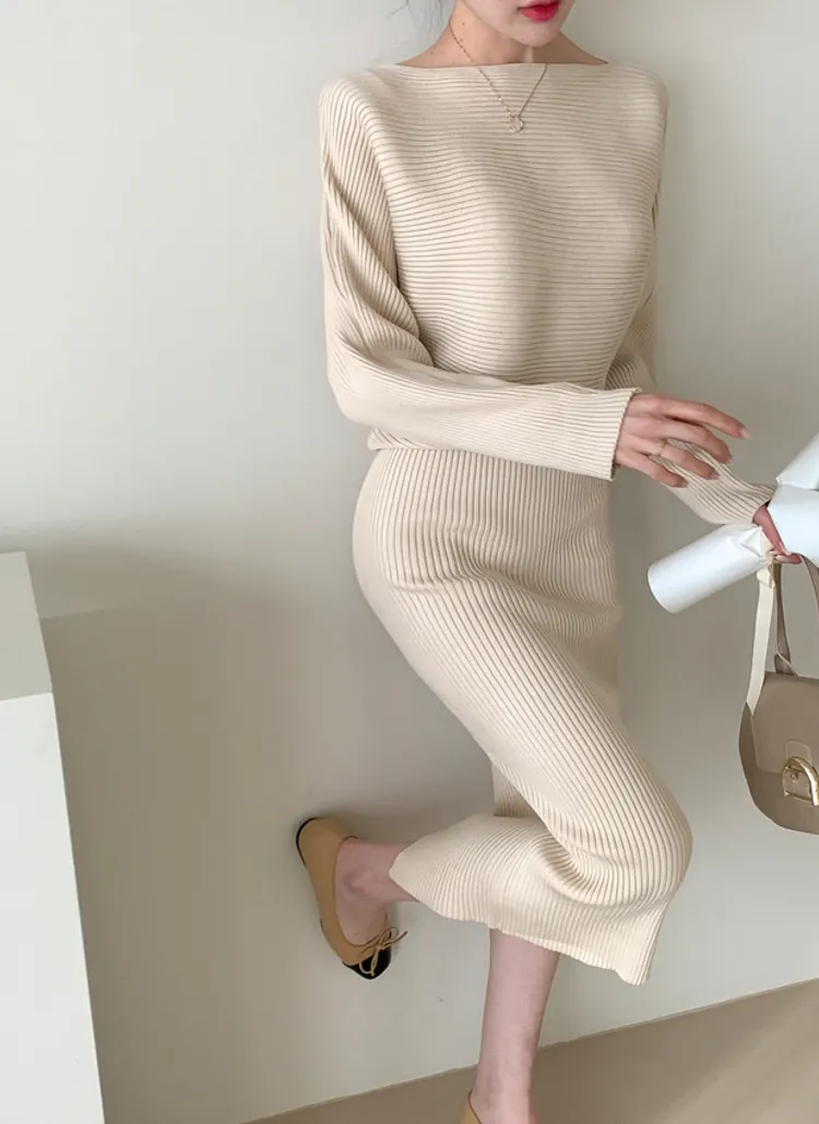 ボートネックリブニット&スカートSET | highclassic | 詳細画像9