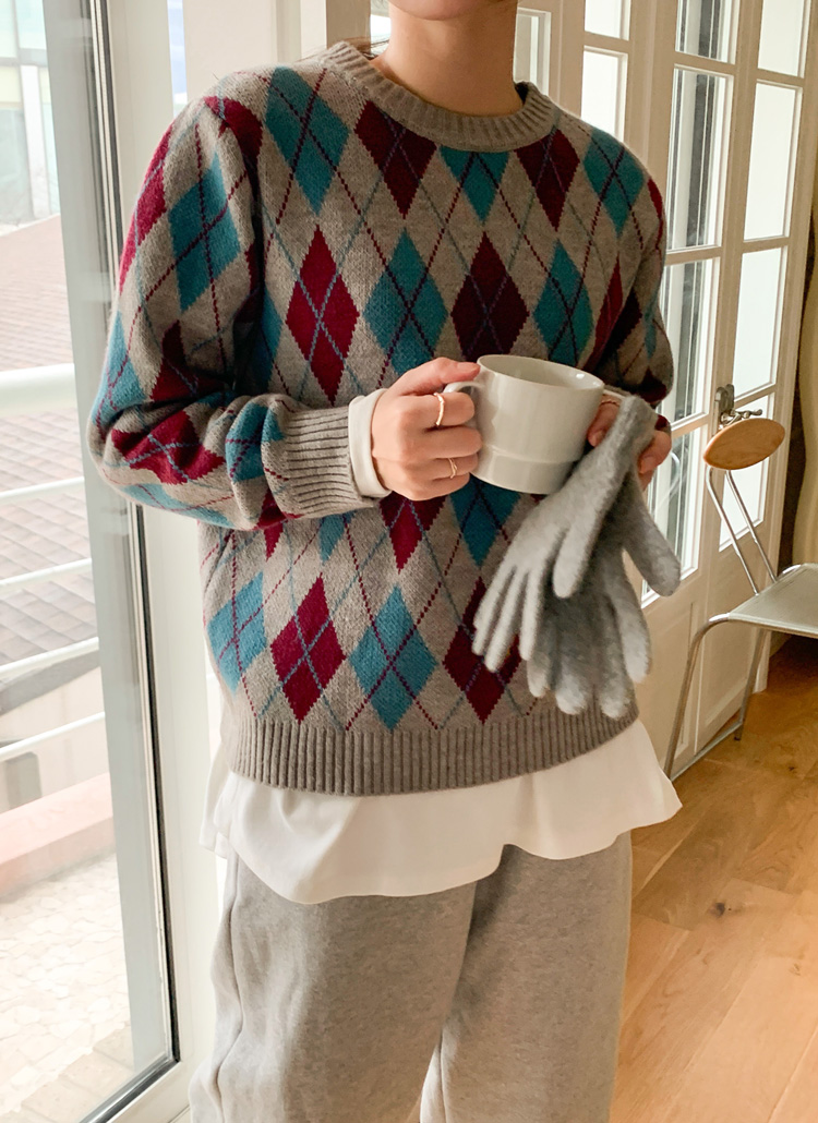 カラフルアーガイルニット | レディースファッション通販 - DHOLIC