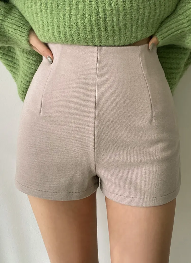 裏起毛ハイウエストスリムショートパンツ | dangosister | 詳細画像1
