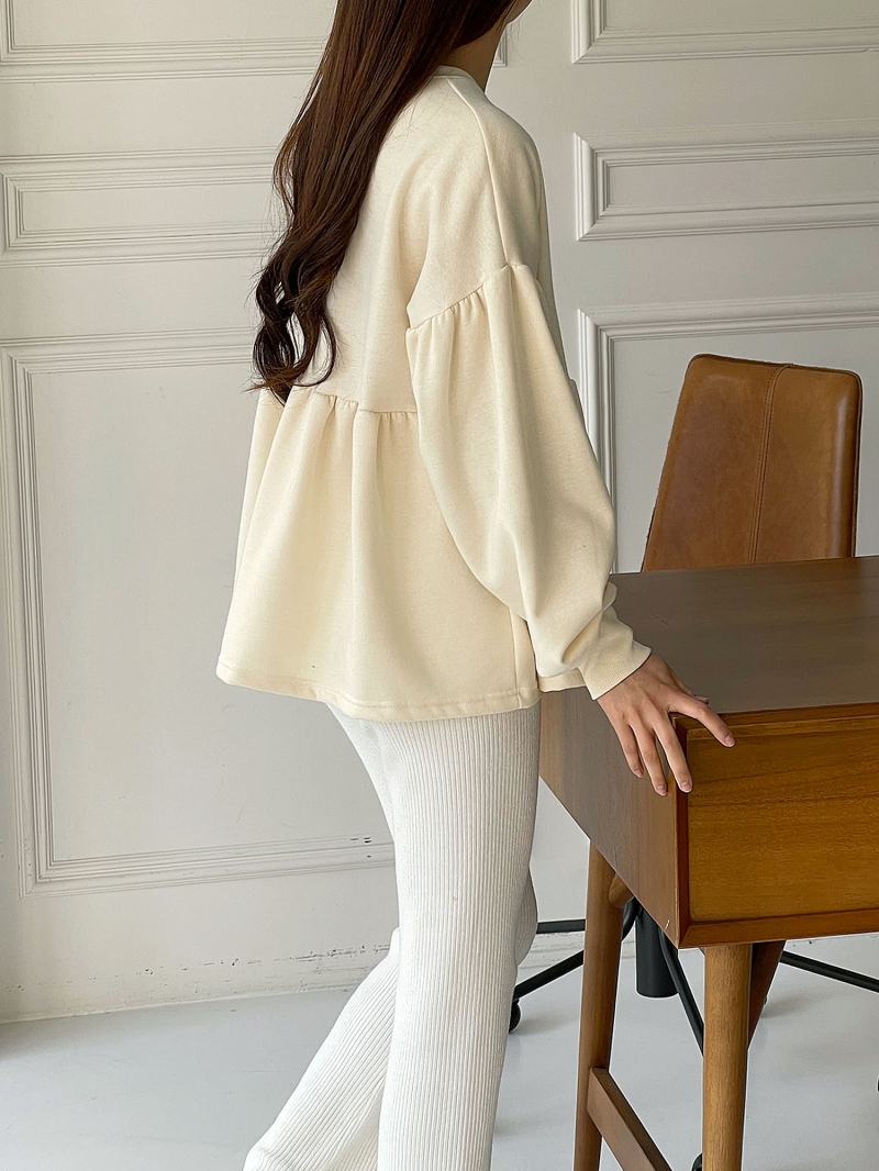 最終値下げ！【em.】エムドット　裏起毛ペプラムトップス 裏起毛 ペプラム スウェット[品番：AZ000004767]｜andme