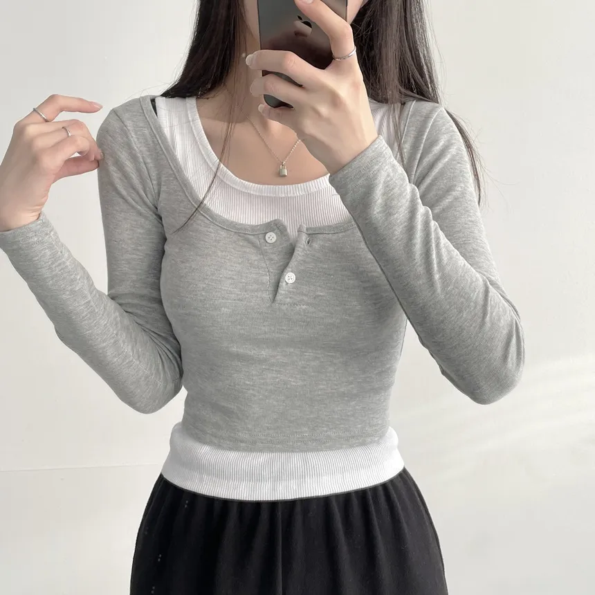 裏起毛スリムTシャツ&ノースリーブSET | lilisense | 詳細画像6
