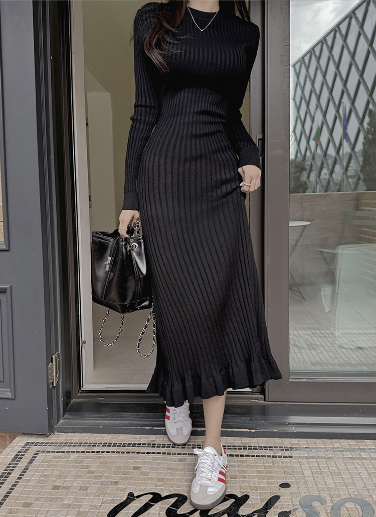 スリムリブニットマーメイドワンピース | レディースファッション通販