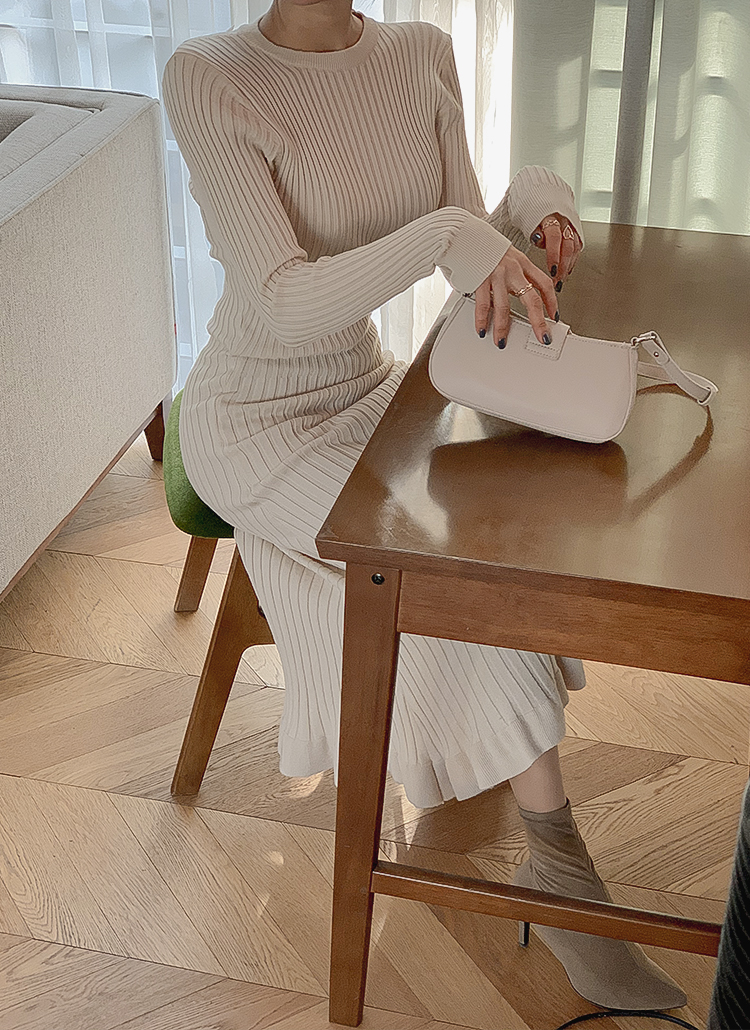 白猫アメスリニットワンピース　xsサイズ スリムリブニットマーメイドワンピース | レディースファッション通販
