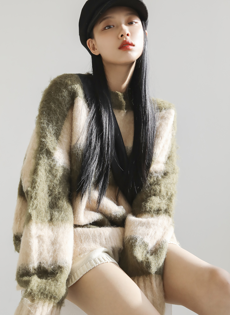 ソフトタッチオーバーサイズボーダーニット | レディースファッション