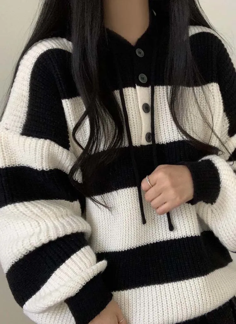 ハーフボタンニットパーカー | moodloveroom | 詳細画像1