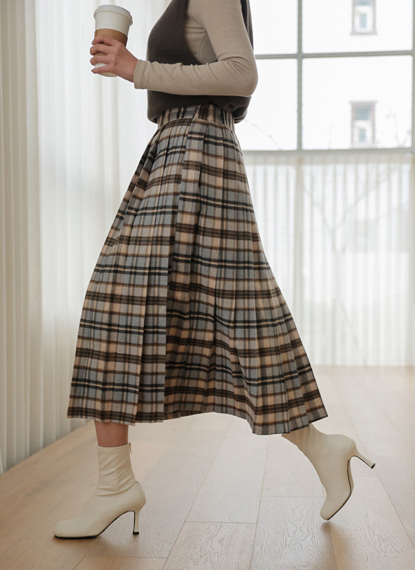 起毛チェックプリーツスカート | レディースファッション通販 - DHOLIC