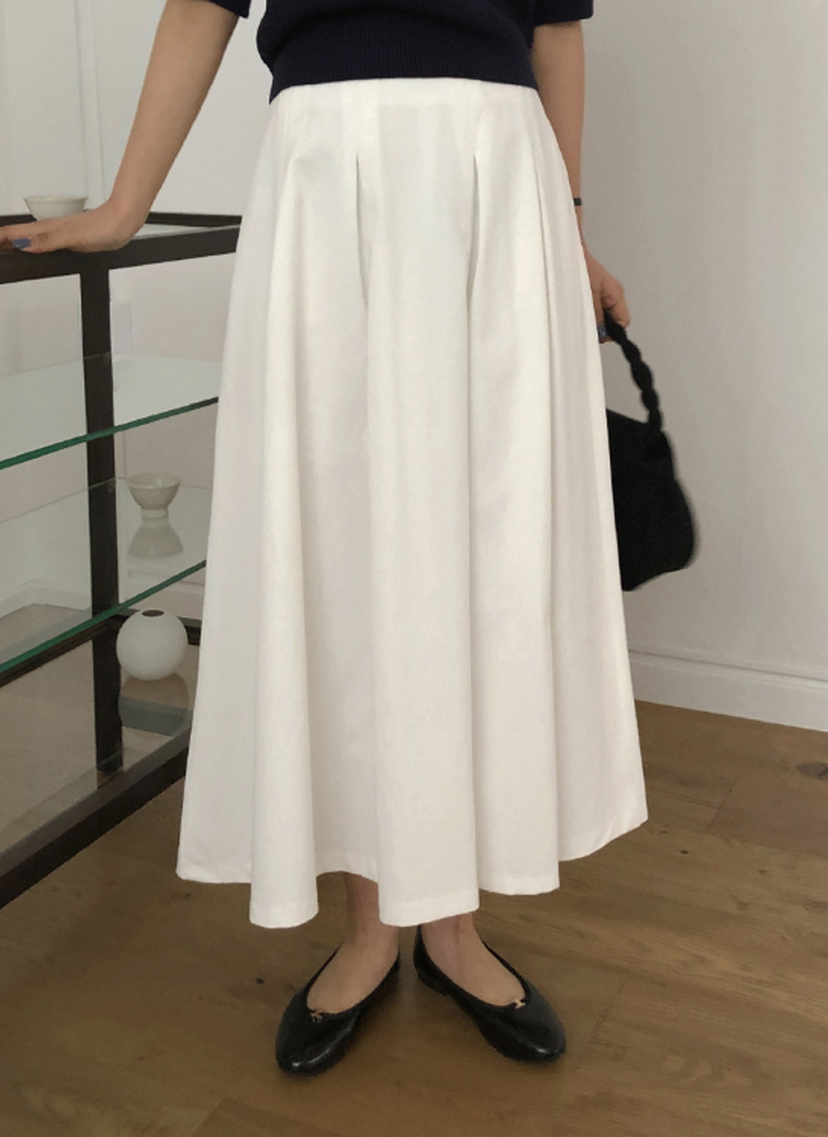 バックゴムプリーツコットンスカート | レディースファッション通販