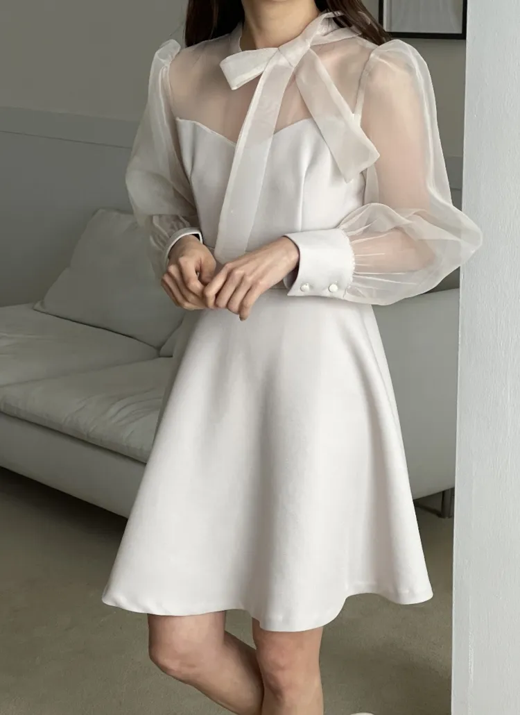 シアーリボンミニワンピース | DHOLIC | 詳細画像1