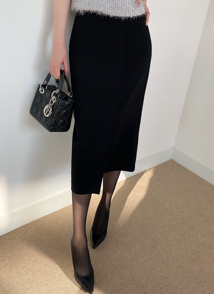 裏起毛ラインスリットロングスカート | レディースファッション通販