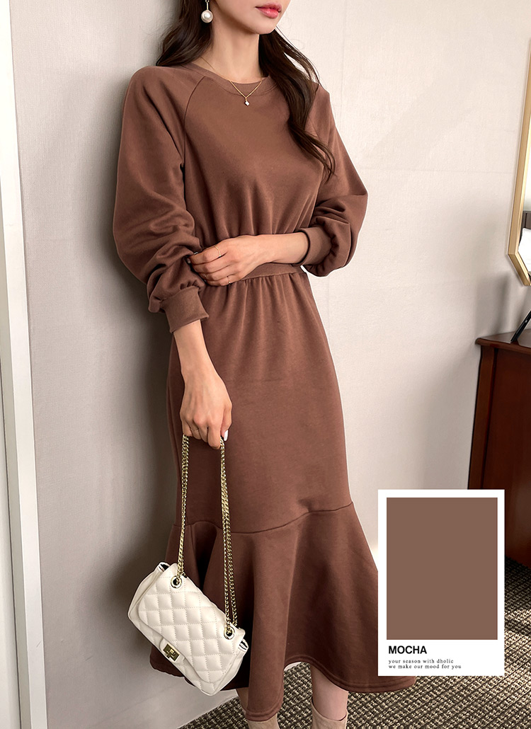 裏起毛スウェットマーメイドワンピース | レディースファッション通販